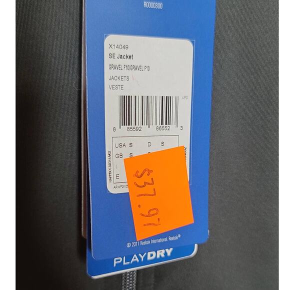 NWT Reebok Play Dry gray full zip athletic jacket - small - Picture 4 of 4